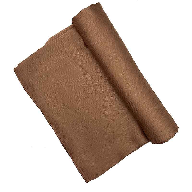 Satin-colored Women's Pleated Scarf Mid-length
