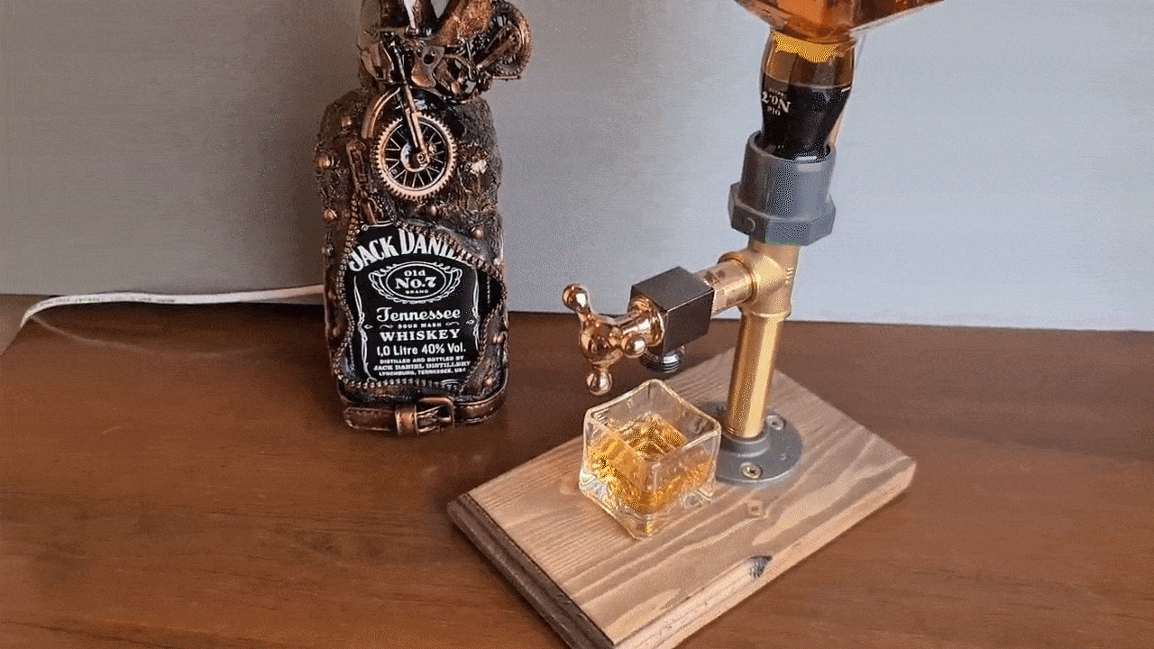 Whiskey Wood Dispenser 1/2/3-Heads Faucet Shaped Dining Table Wine Holder Liquor Stations Pipe Diffuser Bar Accessories - AMULET RING STORE