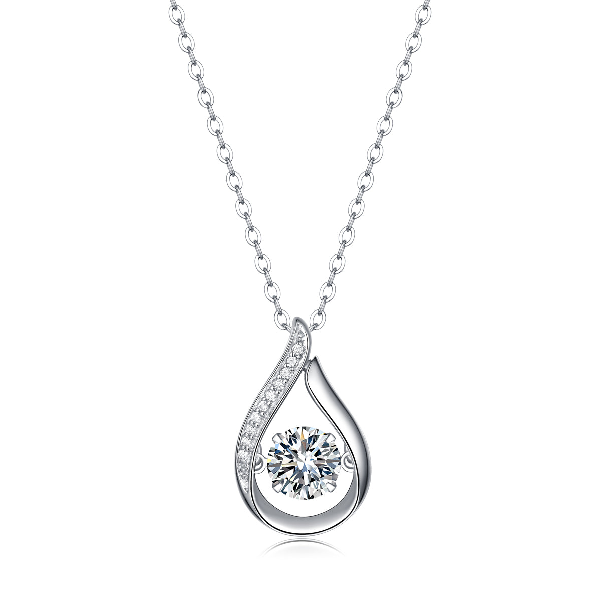 1Dynamic - A Fashionable And Trendy Jewelry Necklace Pendant Set With 1-carat Moissanite S925 Sterling Silver And Platinum Plating Prohibit Tk Sales