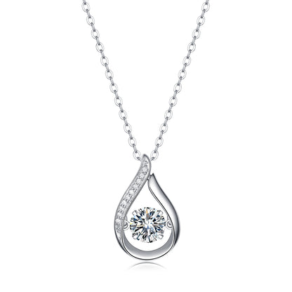 1Dynamic - A Fashionable And Trendy Jewelry Necklace Pendant Set With 1-carat Moissanite S925 Sterling Silver And Platinum Plating Prohibit Tk Sales