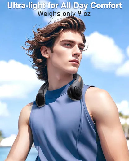 5-Speed Portable Neck Fan - Rechargeable & Lightweight Personal Fan