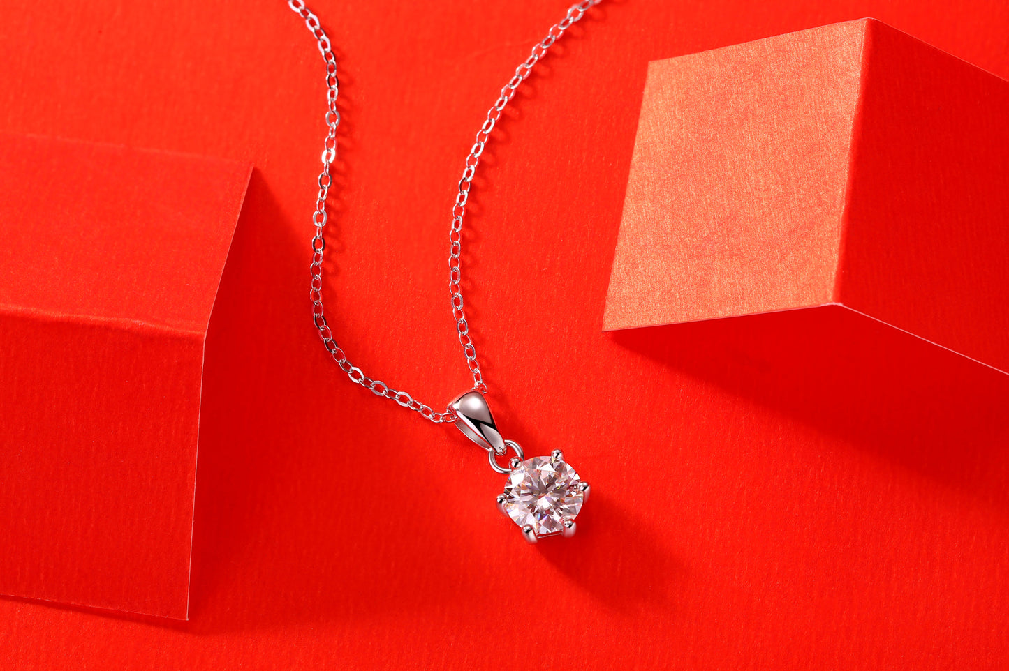 Breeze Dance - Affordable Diamond Jewelry Necklace Pendant Set With 1-carat, 2-carat And 3-carat Moissan Diamonds, S925 Sterling Silver And Platinum-plated--Prohibit TikTok Sales