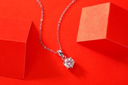 Breeze Dance - Affordable Diamond Jewelry Necklace Pendant Set With 1-carat, 2-carat And 3-carat Moissan Diamonds, S925 Sterling Silver And Platinum-plated--Prohibit TikTok Sales