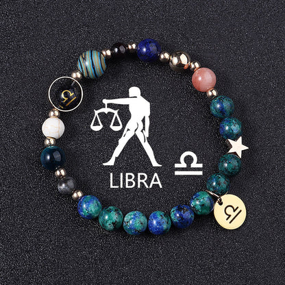 Twelve Constellations Bracelets Natural Stone Phoenix Lapis Lazuli Eight Planets