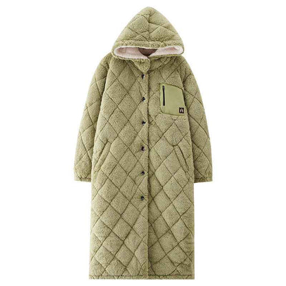 Winter Couple's Robe For Women Thickened And Fleece-lined Long Coral Fleece