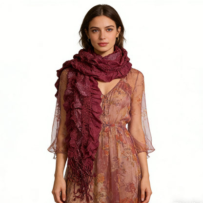 2-Pack Metallic Crinkle Scarf - Magenta Shimmer Evening Wear
