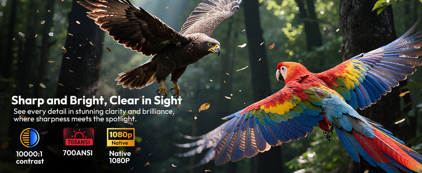 XGODY Projector N6 Pro Netflix Officially 4K Voice Control Smart Android TV Whale OS 32GB ROM for Outdoor Movie Home Theater