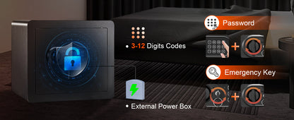SucceBuy 1.2/0.5 Cubbic Fit Electronic Safe Deposit Safe Box W/ Digital Access & Override Keys for Money Gun Jewelry Document
