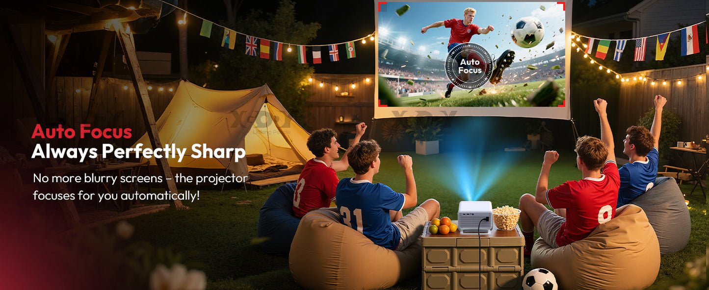 XGODY Projector N6 Pro Netflix Officially 4K Voice Control Smart Android TV Whale OS 32GB ROM for Outdoor Movie Home Theater