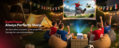 XGODY Projector N6 Pro Netflix Officially 4K Voice Control Smart Android TV Whale OS 32GB ROM for Outdoor Movie Home Theater