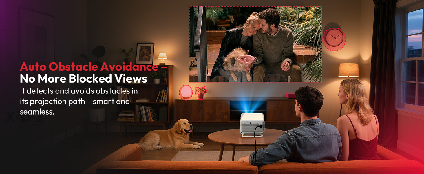 XGODY Projector N6 Pro Netflix Officially 4K Voice Control Smart Android TV Whale OS 32GB ROM for Outdoor Movie Home Theater